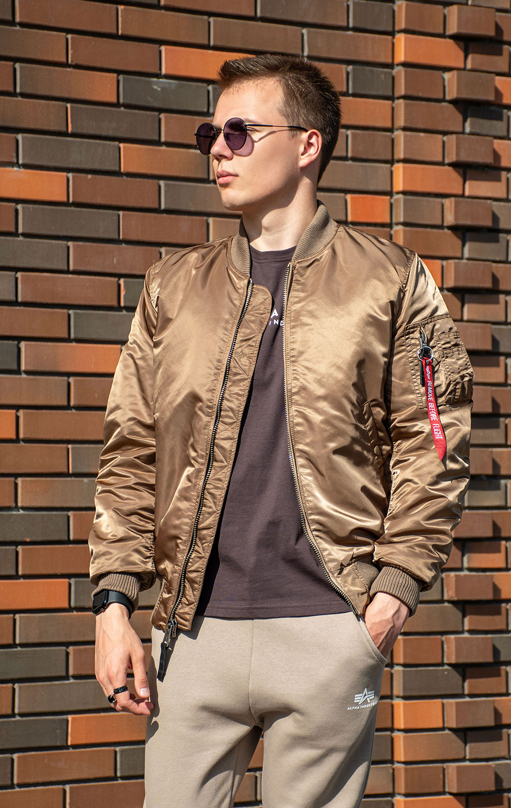 Бомбер ALPHA INDUSTRIES MA-1 VF 59 LONG taupe 