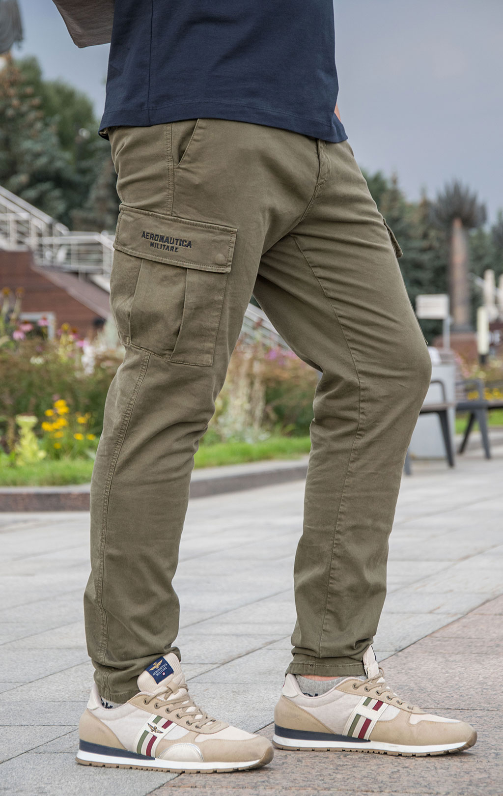 Брюки-карго AERONAUTICA MILITARE big size плотные FW 21/22/AL verde militare scuro (PA 1458) 