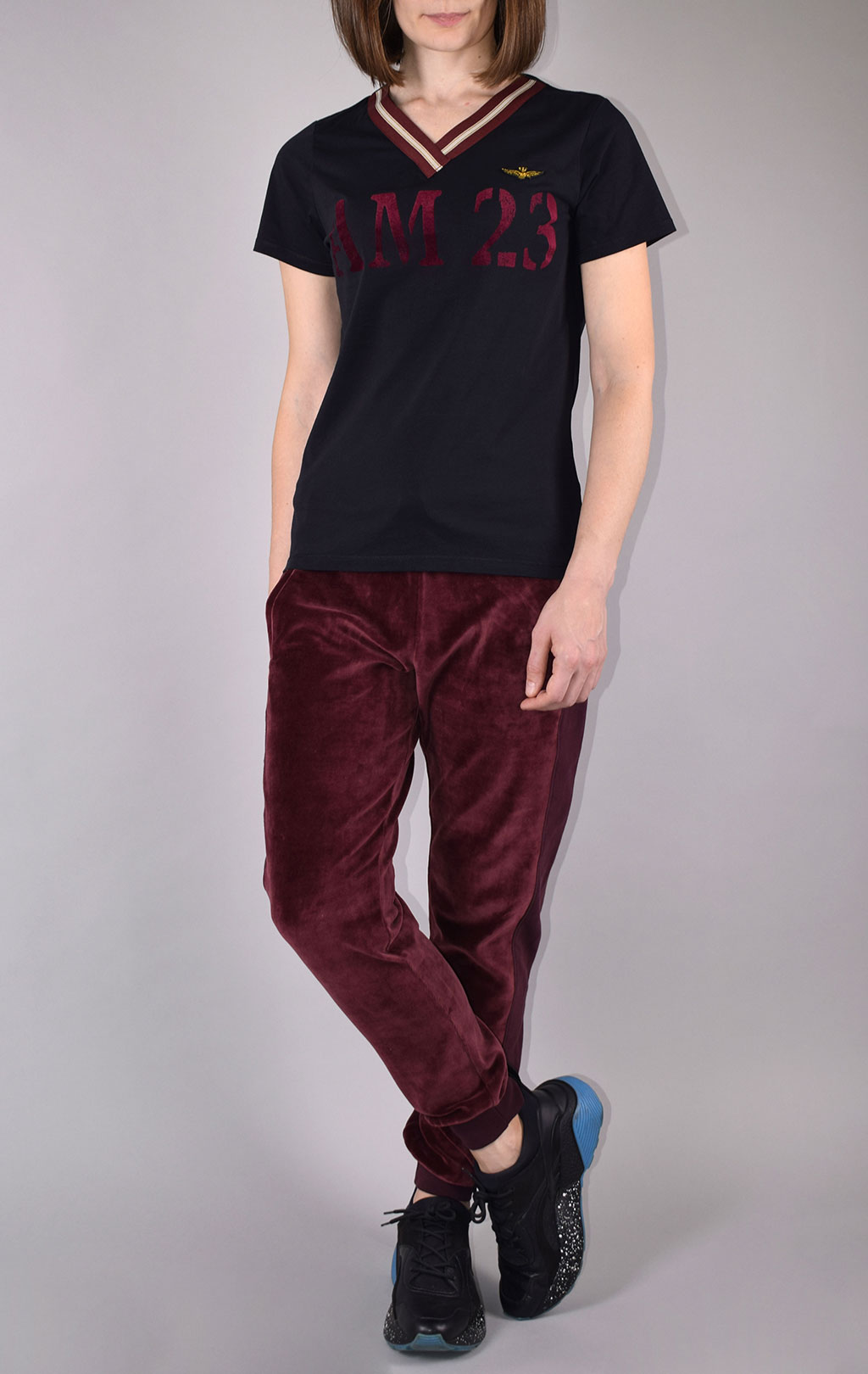 Женская футболка AERONAUTICA MILITARE FW 19/20 nero (TS 1687) 