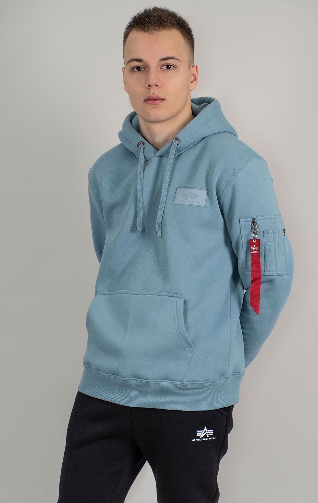 Толстовка ALPHA INDUSTRIES BACK PRINT HOODY greyblue 