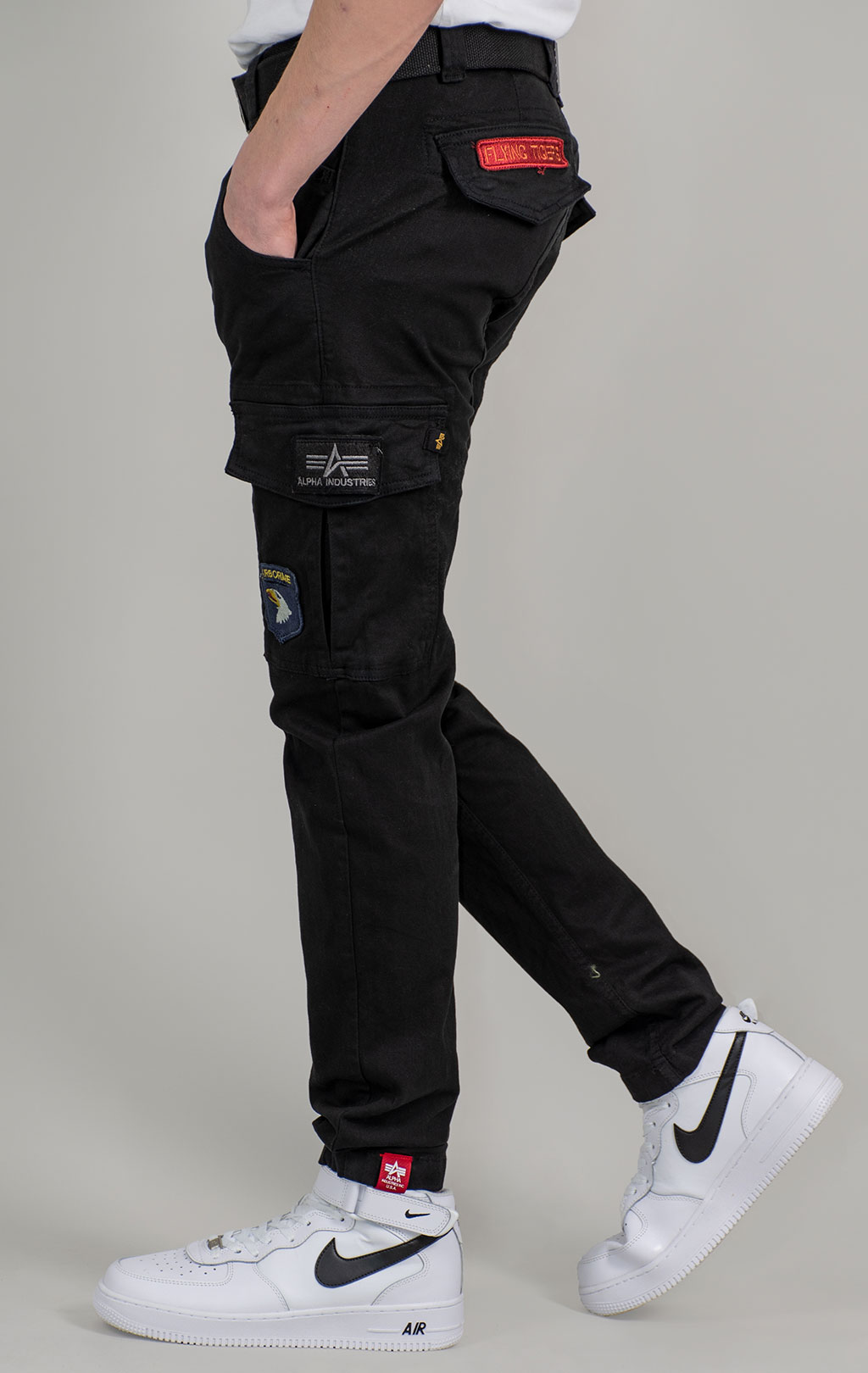 Брюки-карго ALPHA INDUSTRIES PETROL PATCH black 
