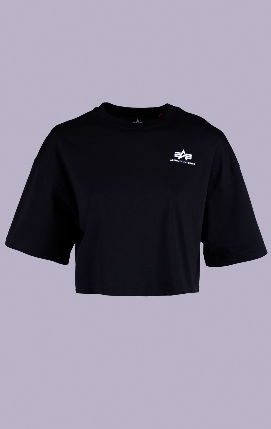 Женская футболка-кроп ALPHA INDUSTRIES BASIC T CROPPED SMALL LOGO black 