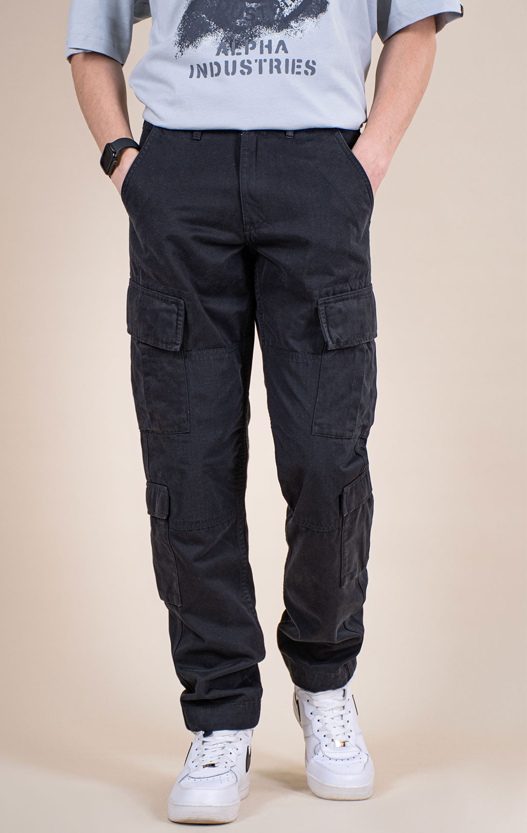 Брюки-карго ALPHA INDUSTRIES ACU PANT плотные SS 26 black 