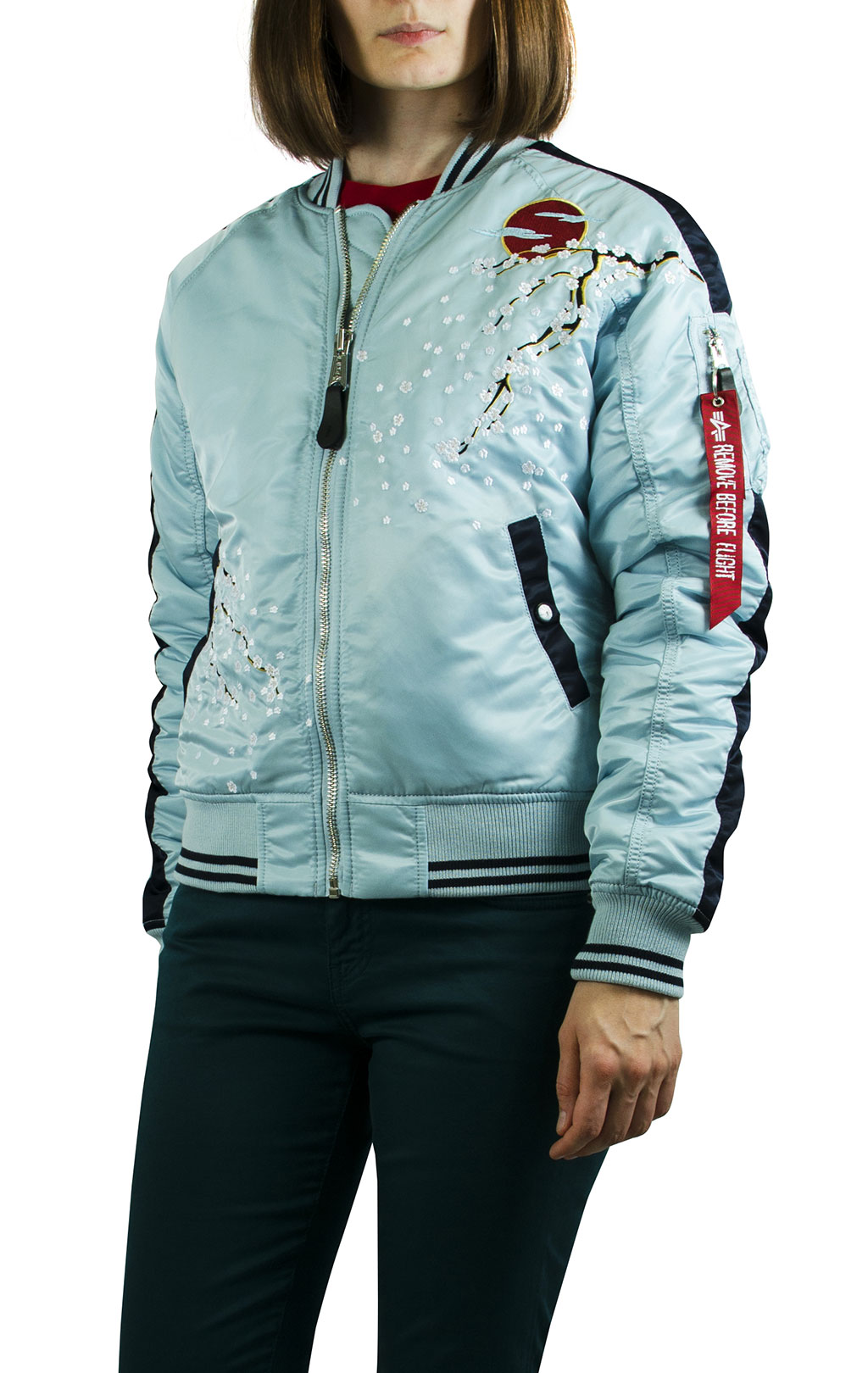 Женская куртка-бомбер лётная ALPHA INDUSTRIES MA-1 SOUVENIER air blue 