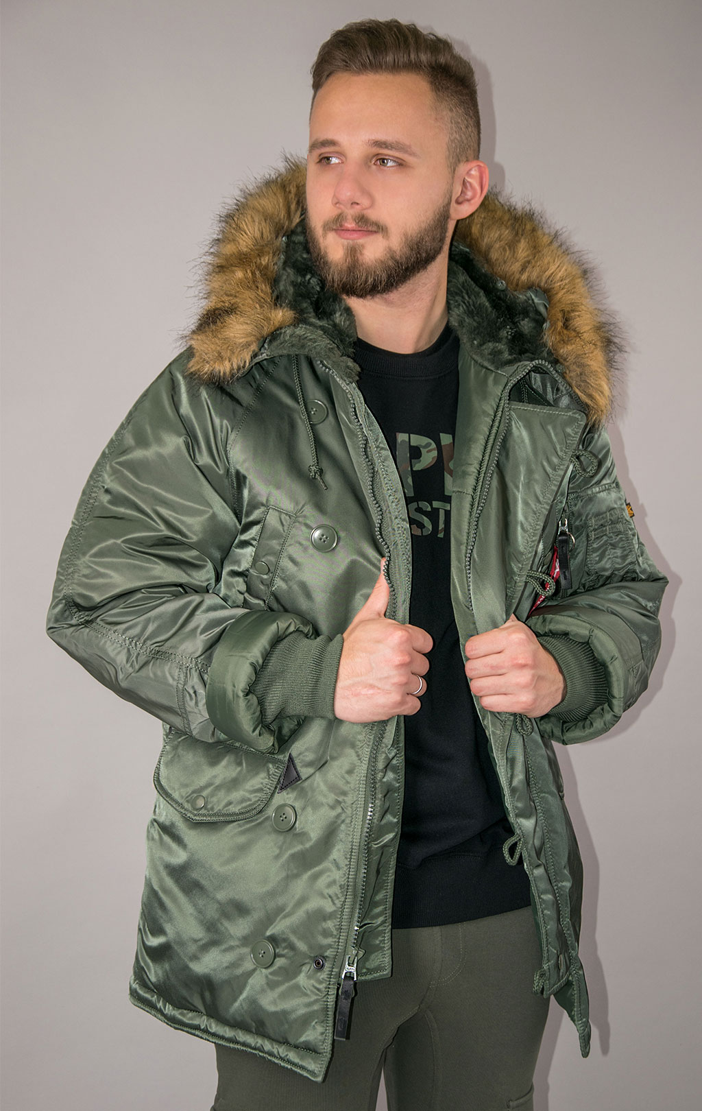 Аляска ALPHA INDUSTRIES CLASSIC N-3B sage green 