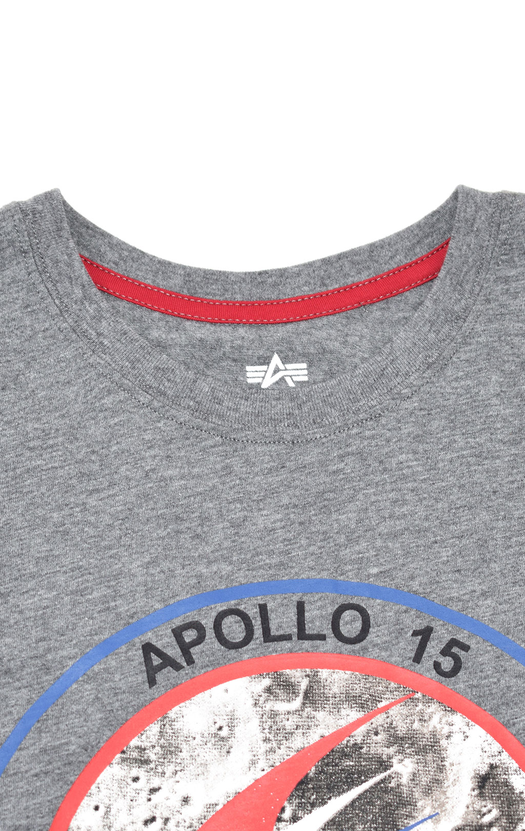 Футболка ALPHA INDUSTRIES NASA APOLLO 15 med charcoal heather 