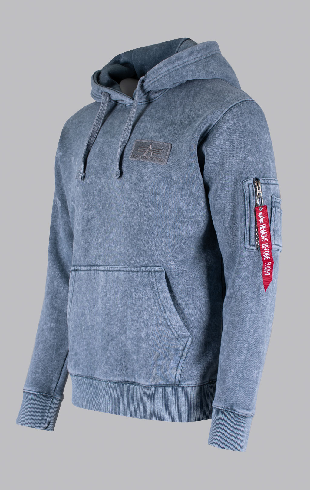 Толстовка ALPHA INDUSTRIES BACK PRINT HOODY VINTAGE denim blue 