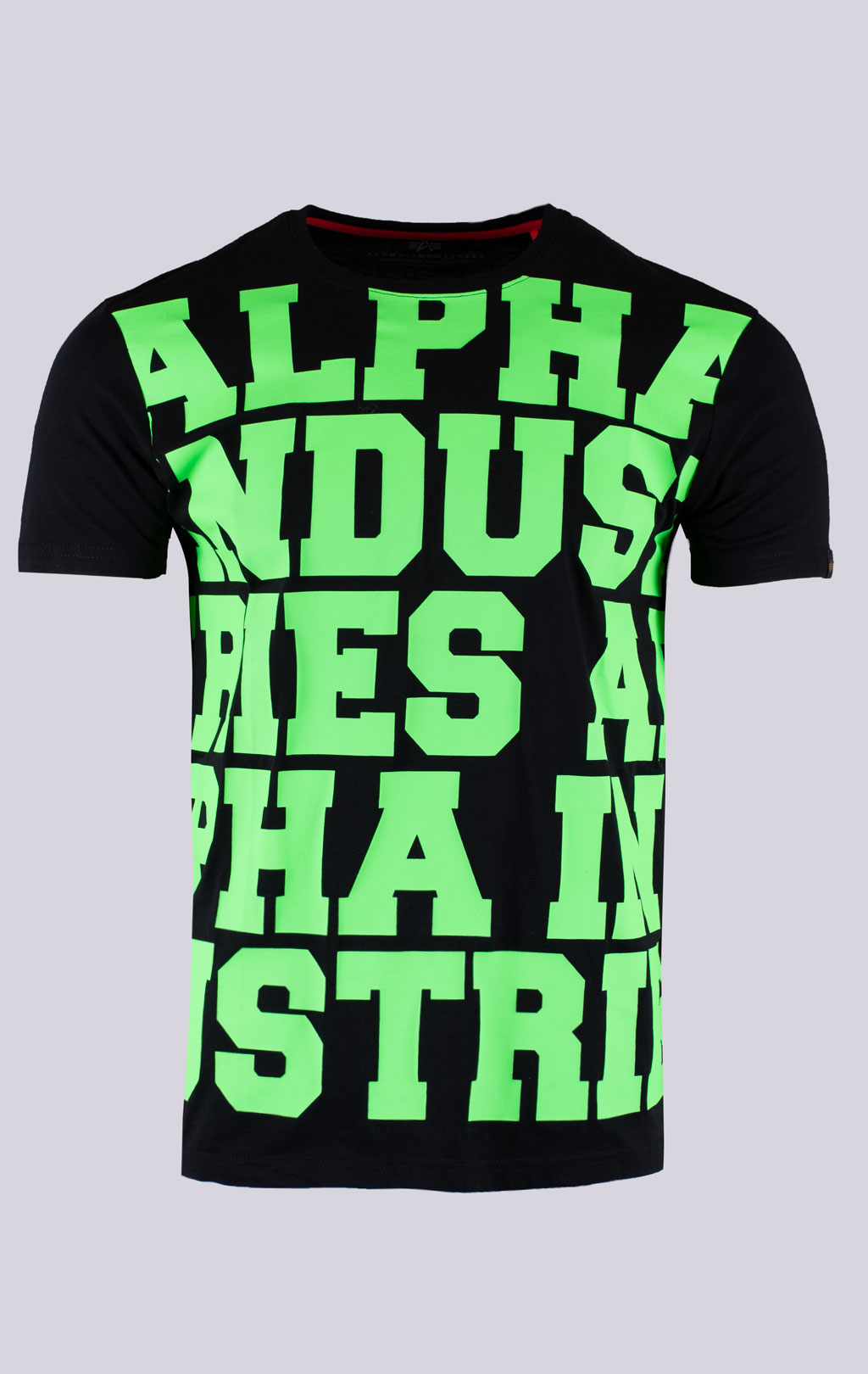 Футболка ALPHA INDUSTRIES BIG LETTERS T black/neon green 