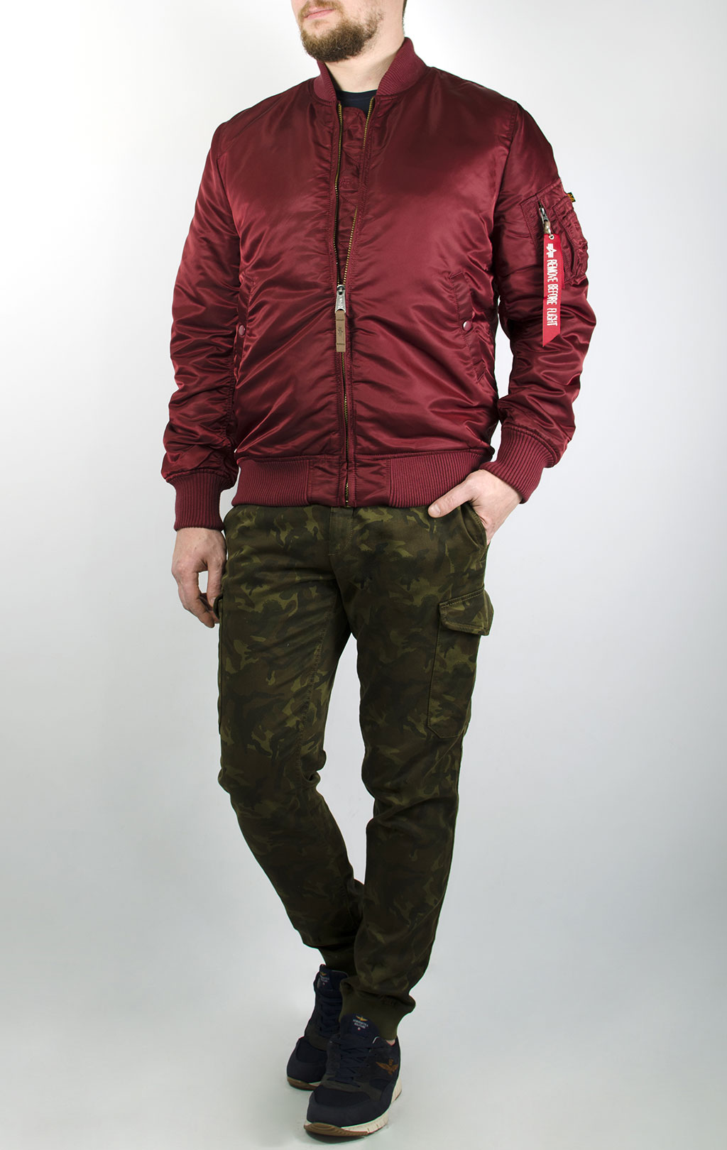Бомбер ALPHA INDUSTRIES VF 59 LONG MA-1 burgundy 