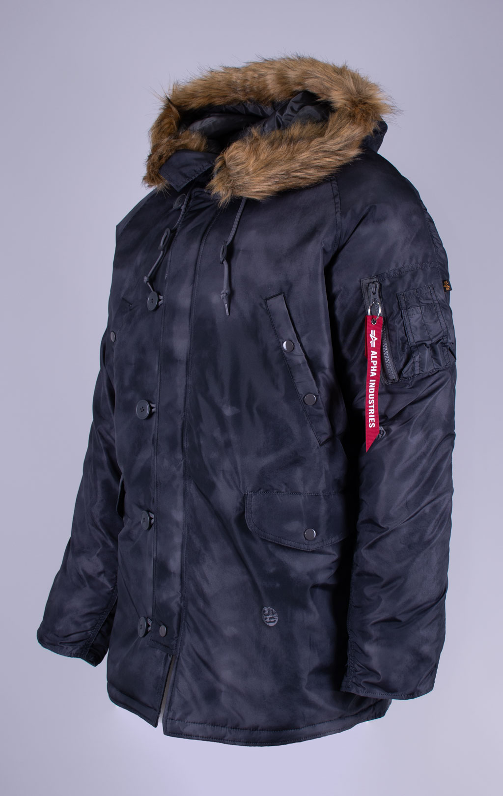 Аляска ALPHA INDUSTRIES N-3B RELAXED FIT PARKA (OXFORD VINTAGE PRINT) FW 26/27 black pin print 