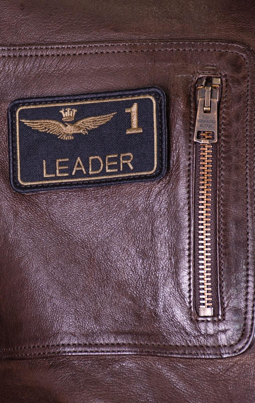 Куртка-пилот AERONAUTICA MILITARE big size кожа SS 26/IT marrone (PN 5058) 