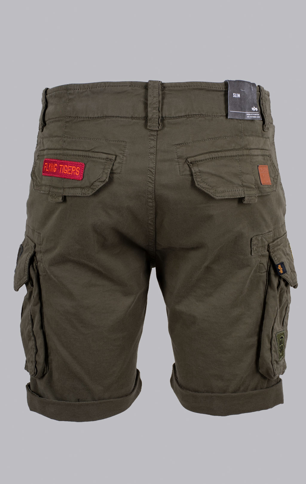 Шорты карго ALPHA INDUSTRIES CREW SHORT PATCH dark olive 