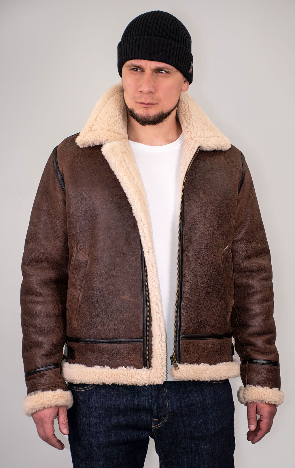 Куртка-пилот KODZIC B-3 овчина vintage brown (1251) 