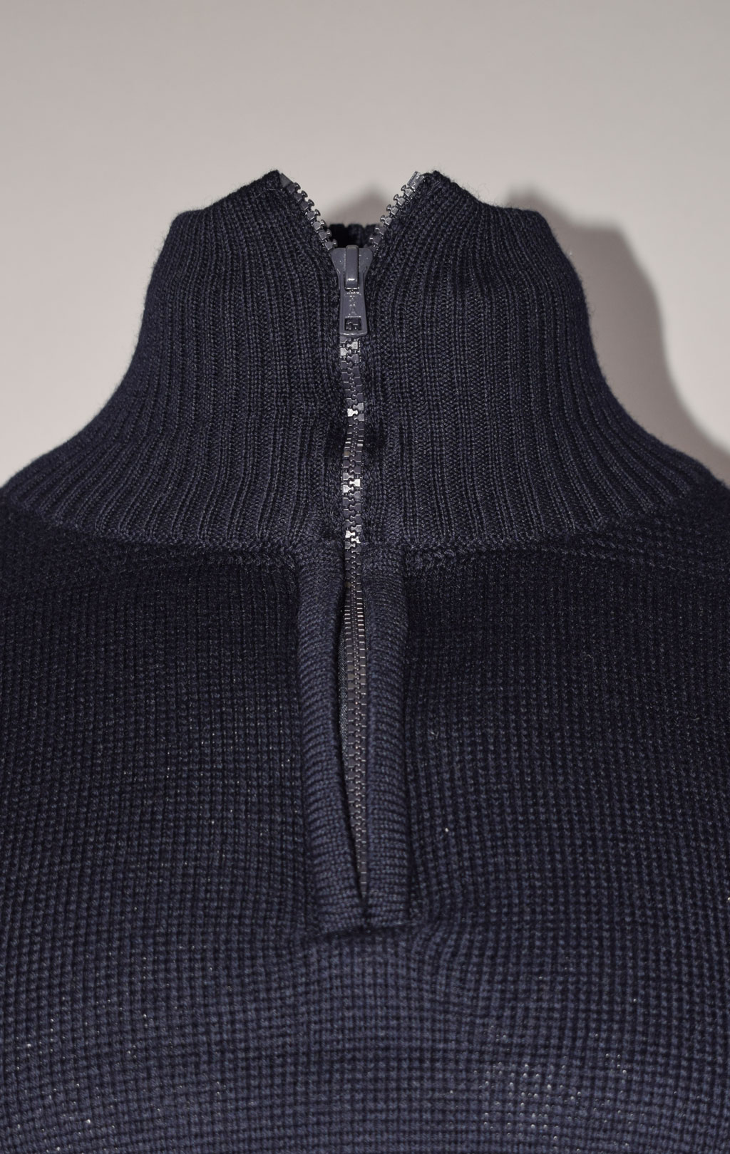 Свитер 1/2 zip армейский шерсть blue Италия