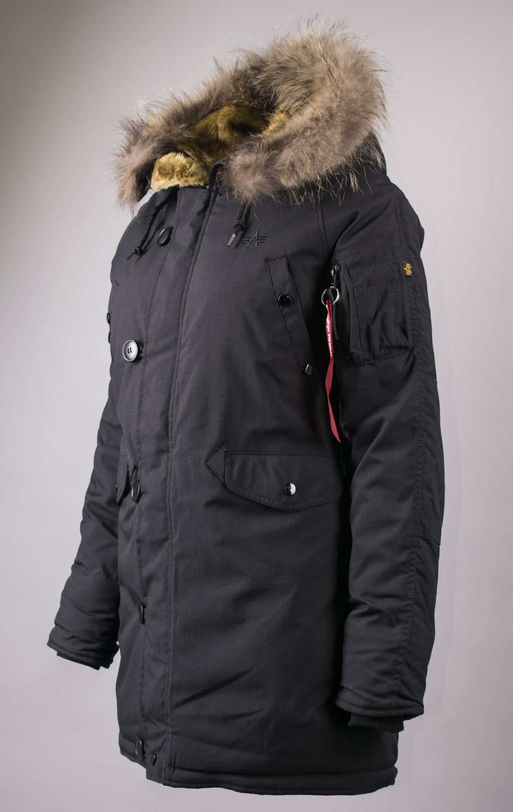 Женская аляска ALPHA INDUSTRIES EXPLORER натур. мех black 