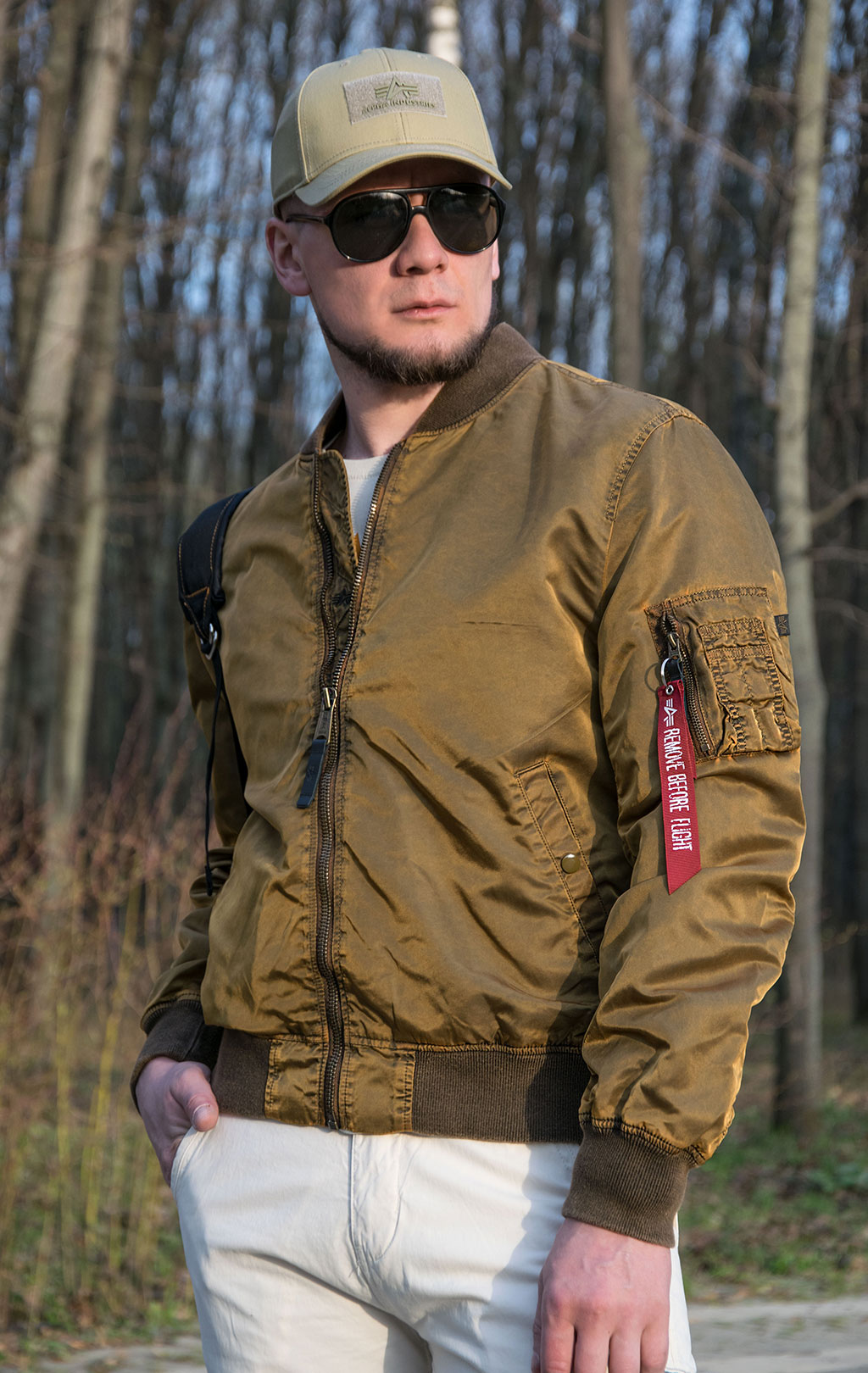 Ветровка-бомбер ALPHA INDUSTRIES MA-1 VF LW BATTLEWASH washed orange 