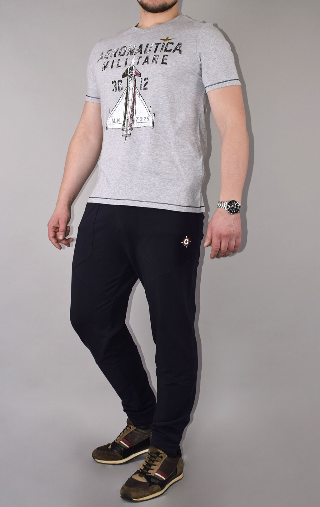 Футболка AERONAUTICA MILITARE SS 21/TR grigio melange (TS 1857) 