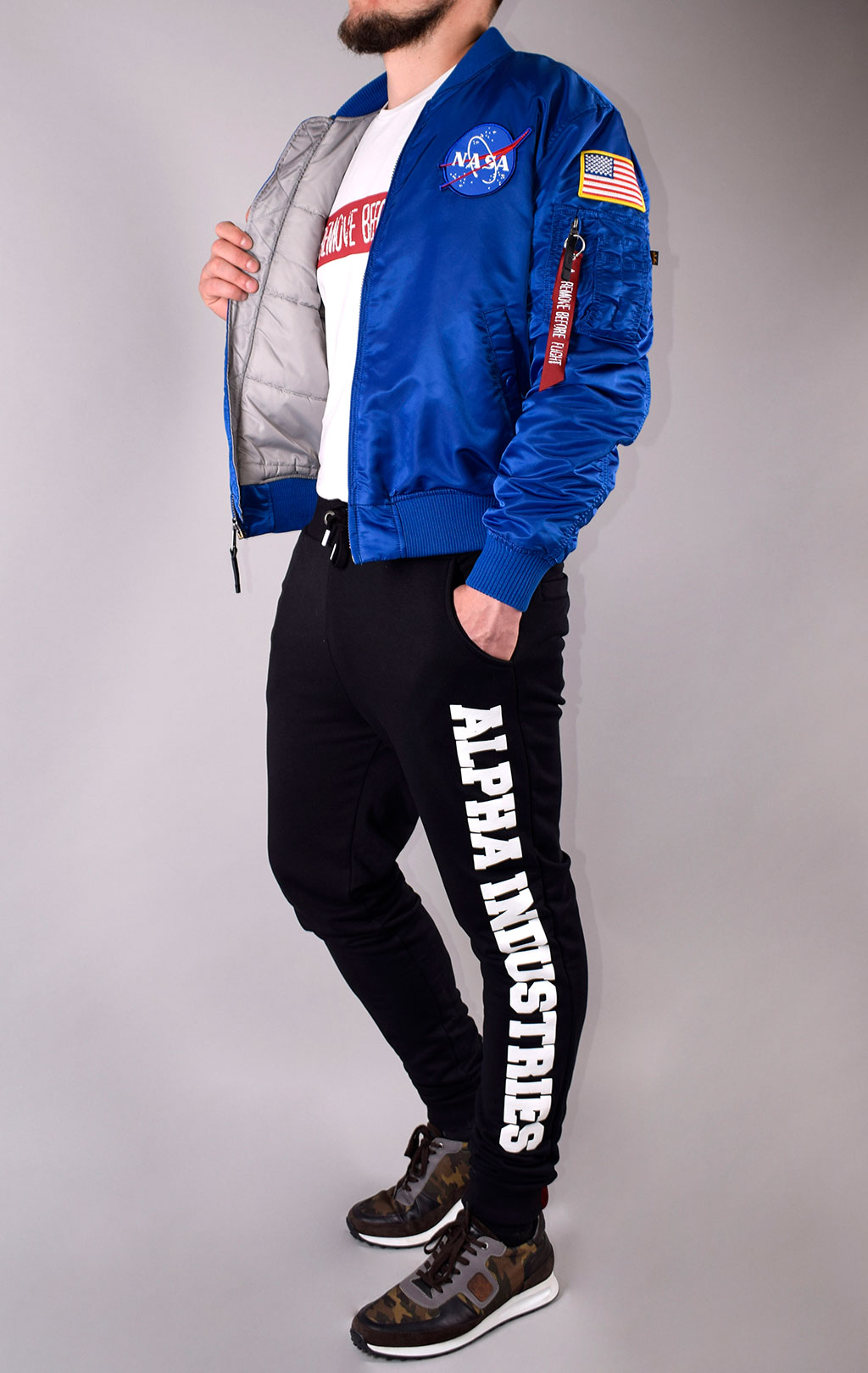 Бомбер ALPHA INDUSTRIES MA-1 VF NASA NASA blue 