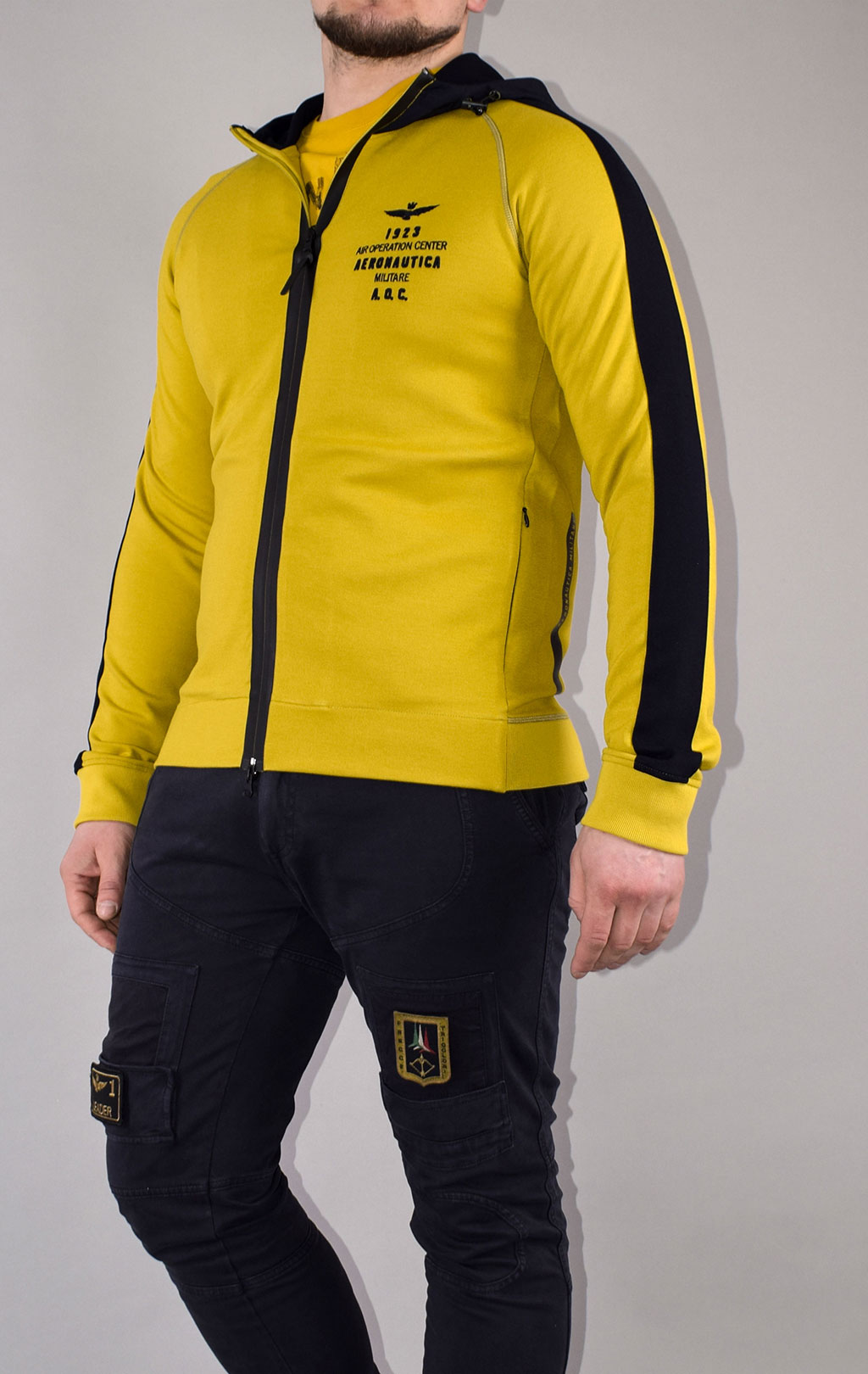 Толстовка с капюшоном AERONAUTICA MILITARE SS 21/TR lime scuro (FE 1570) 