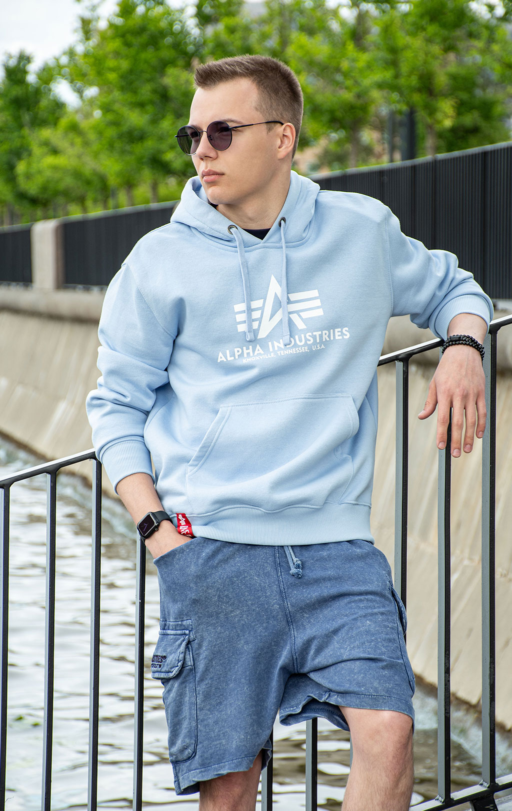 Толстовка ALPHA INDUSTRIES BASIC HOODY light blue 