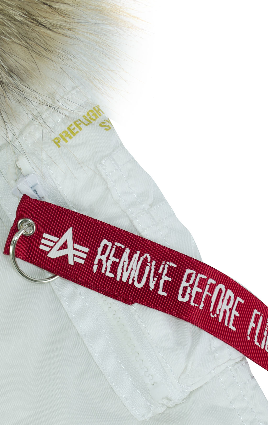 Женская аляска ALPHA INDUSTRIES N-3B PPS натур. мех white 