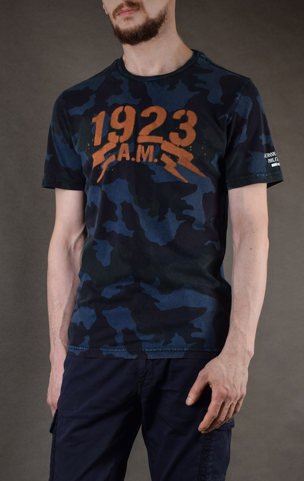 Футболка AERONAUTICA MILITARE SS19 camouflage blue (TS 1603) 