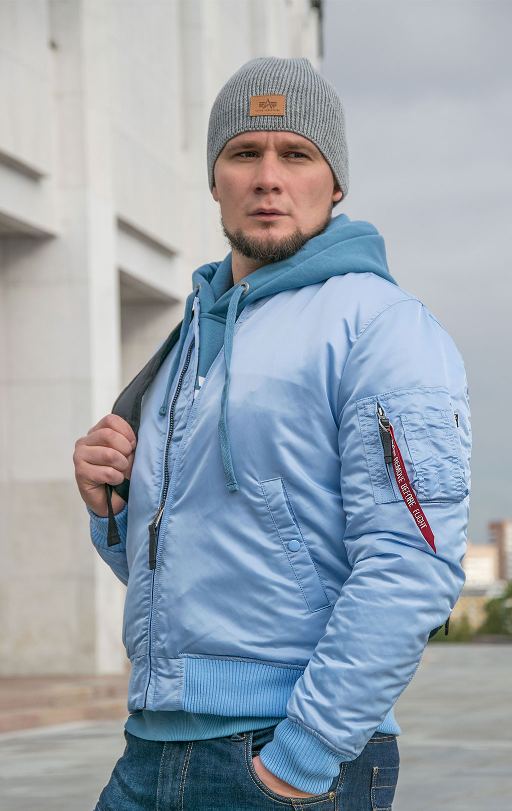 Бомбер ALPHA INDUSTRIES MA-1 VF 59 light blue 