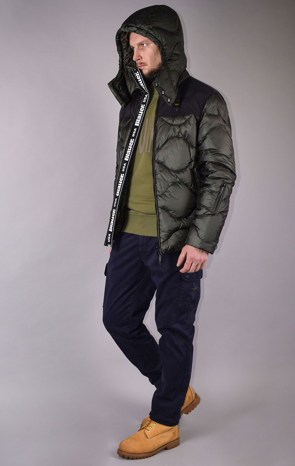 Куртка-пуховик лёгкая BLAUER SHORT JACKET FW 19/20 dark green (005497) 