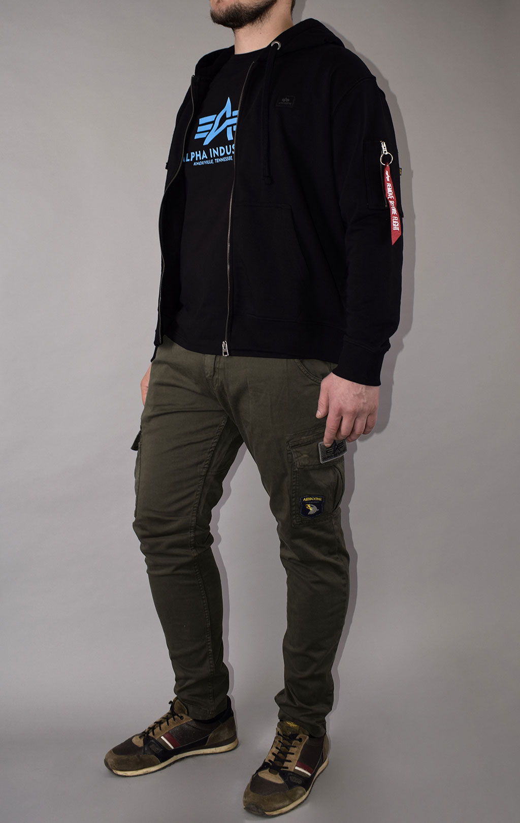 Толстовка ALPHA INDUSTRIES X-FIT ZIP HOODY black 