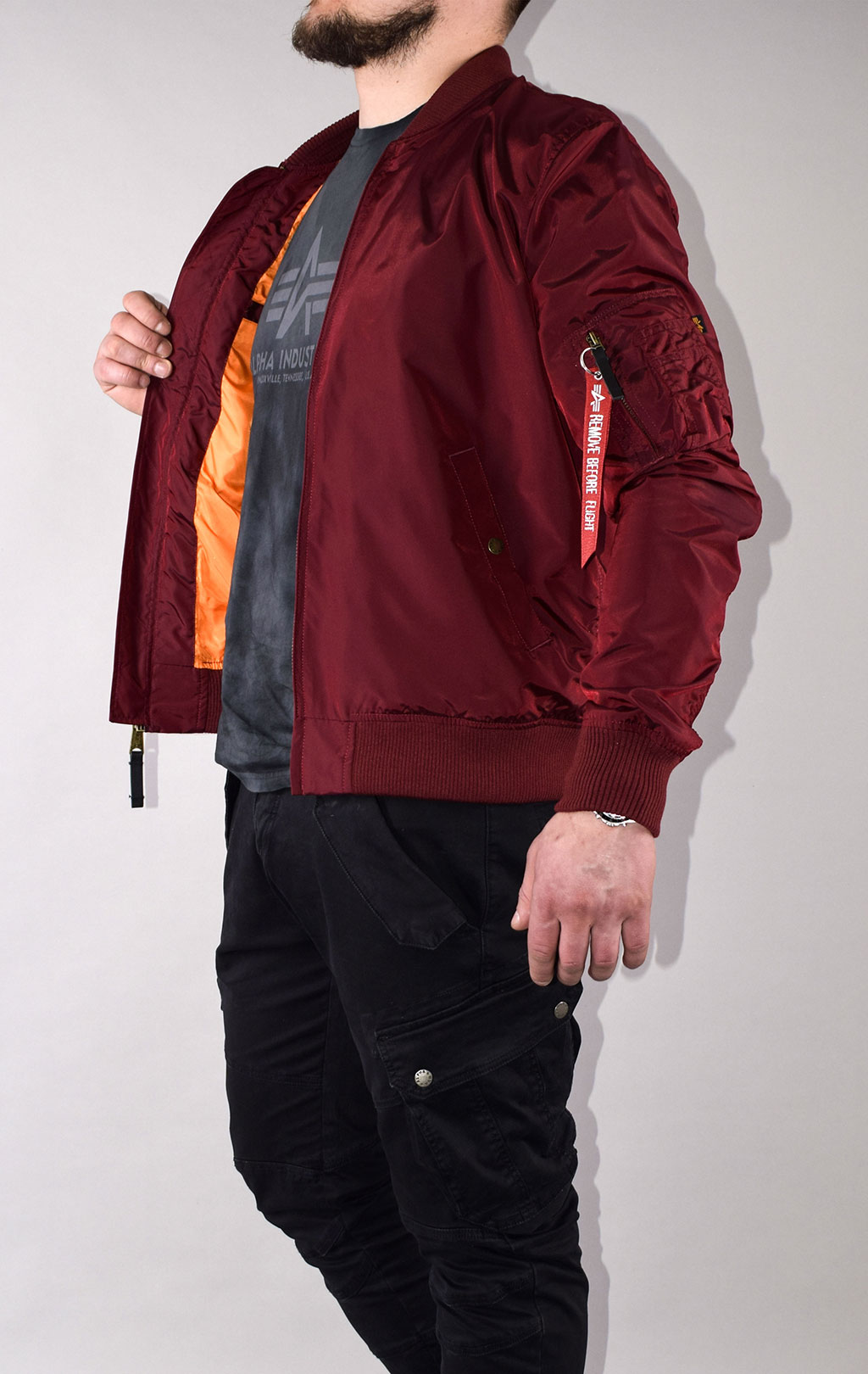 Ветровка-бомбер ALPHA INDUSTRIES MA-1 TT burgundy 