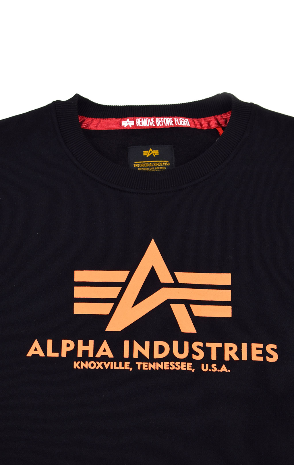 Свитшот ALPHA INDUSTRIES BASIC SWEATER black/neon orange 