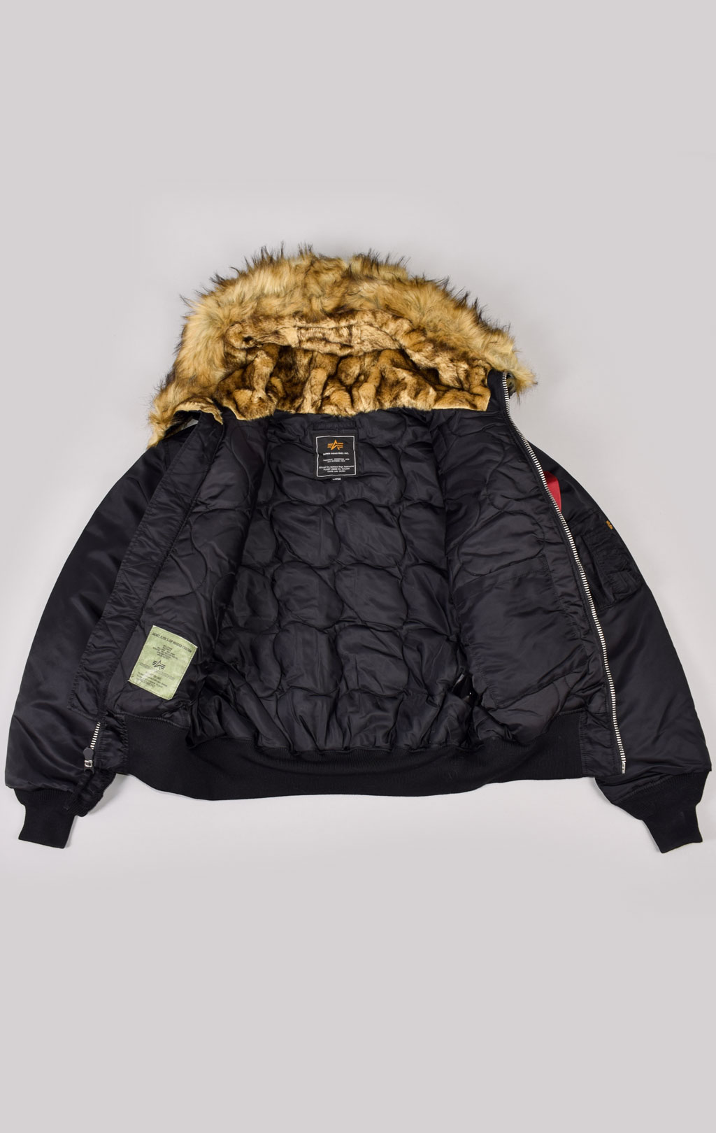 Аляска короткая ALPHA INDUSTRIES 45P HOODED CUSTOM black/reflective 