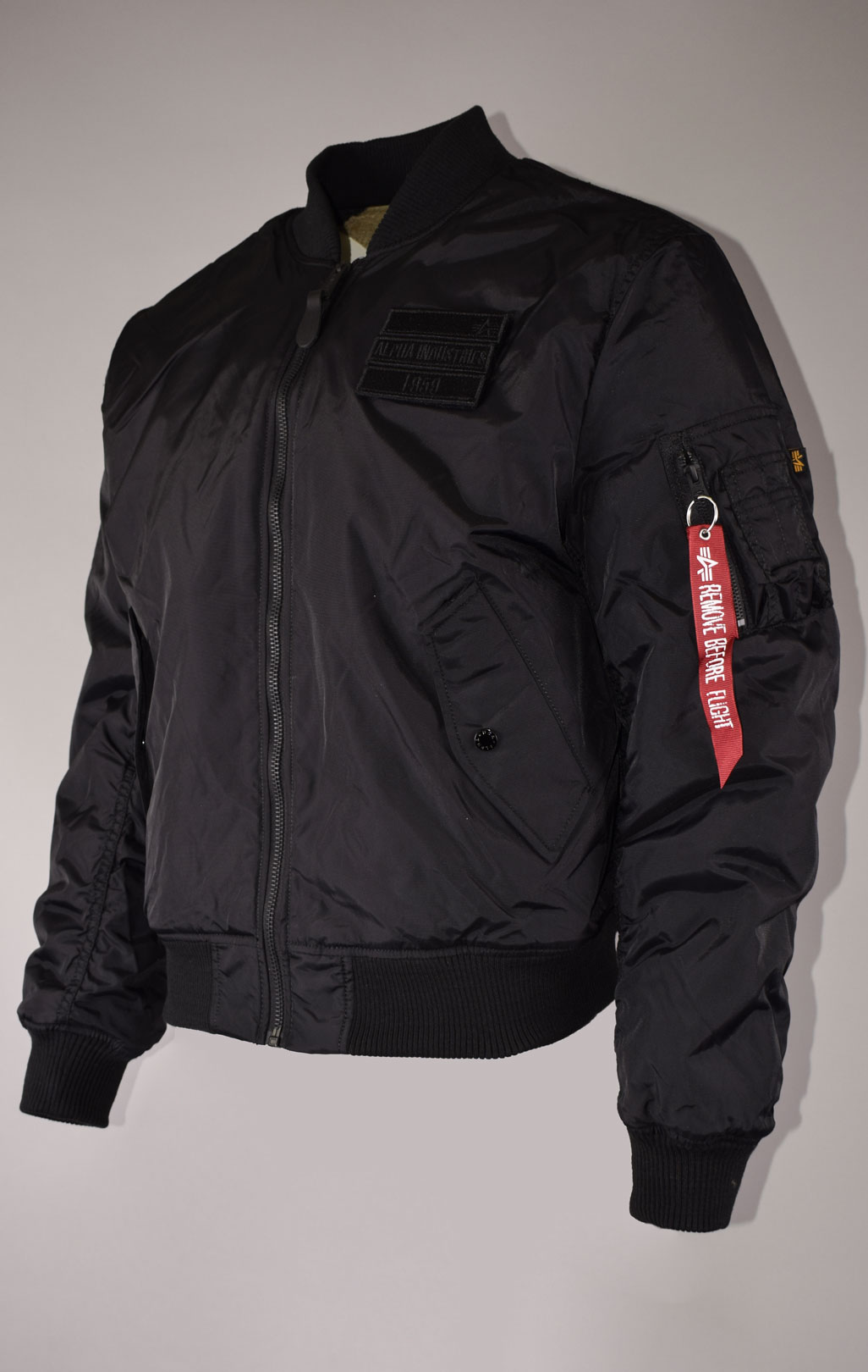 Бомбер ALPHA INDUSTRIES MA-1 FLC REV black 