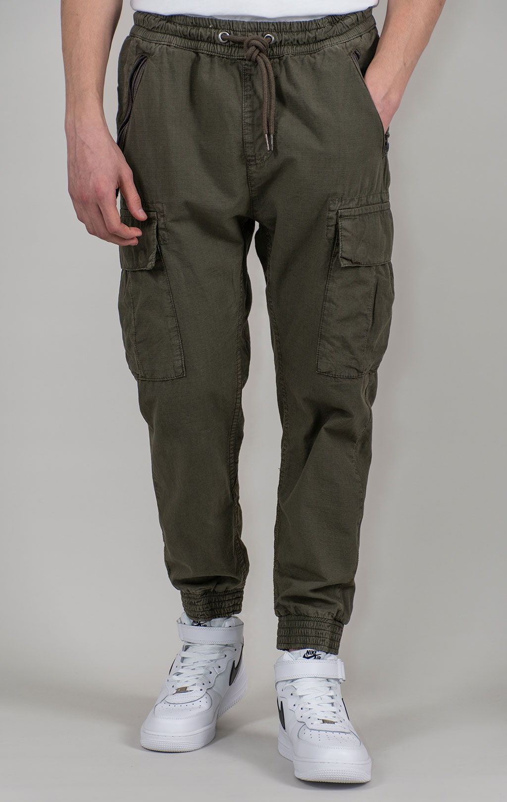 Брюки джоггеры ALPHA INDUSTRIES RIPSTOP JOGGER greyblack 
