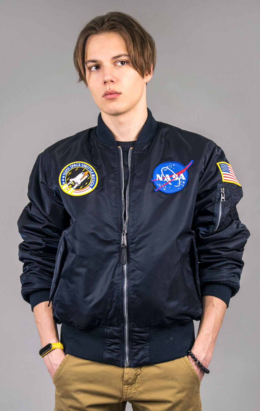 Бомбер ALPHA INDUSTRIES MA-1 original fit NASA rep. blue 