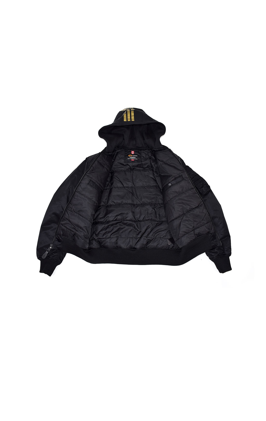 Бомбер ALPHA INDUSTRIES MA-1 ZH BACK PRINT black/yellow gold 