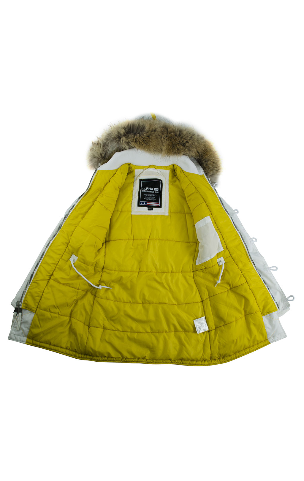 Женская аляска ALPHA INDUSTRIES N-3B PPS натур. мех white 