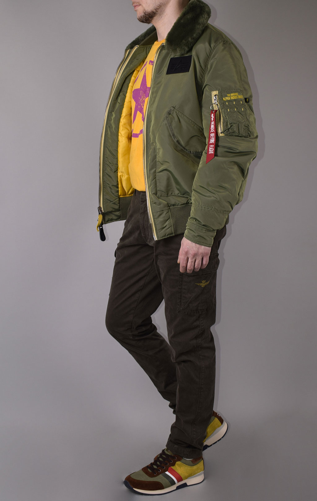Куртка-пилот ALPHA INDUSTRIES B-15 AIR FRAME sage green 