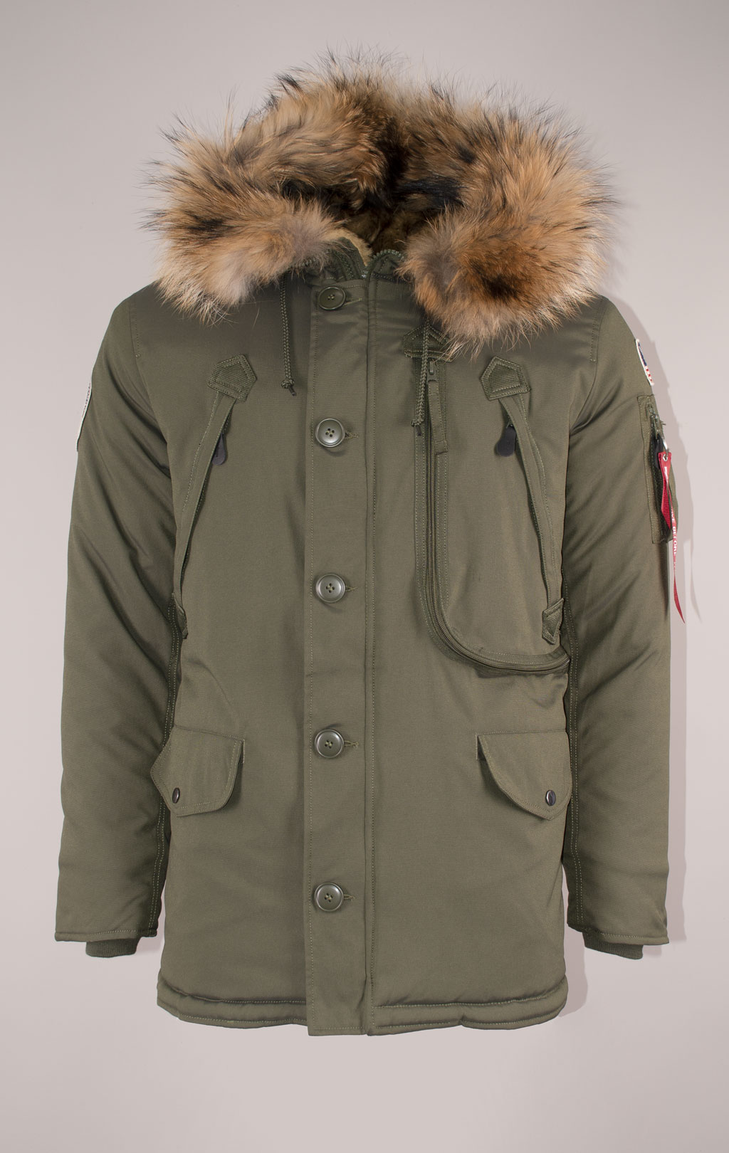 Аляска ALPHA INDUSTRIES POLAR big size натур. мех dark green 