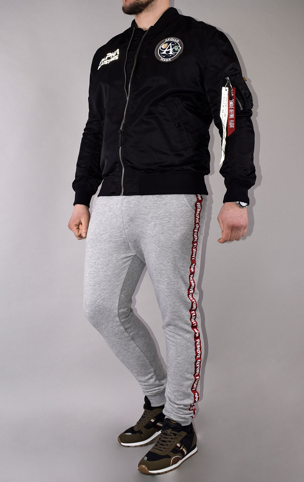 Ветровка-бомбер ALPHA INDUSTRIES MA-1 MOON LANDING REVERSIBLE black 