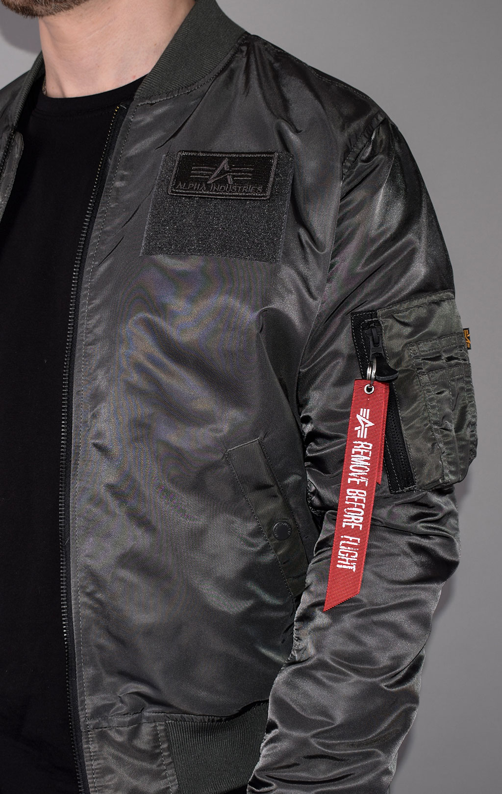 Ветровка-бомбер ALPHA INDUSTRIES MA-1 TT CUSTOM greyblack 