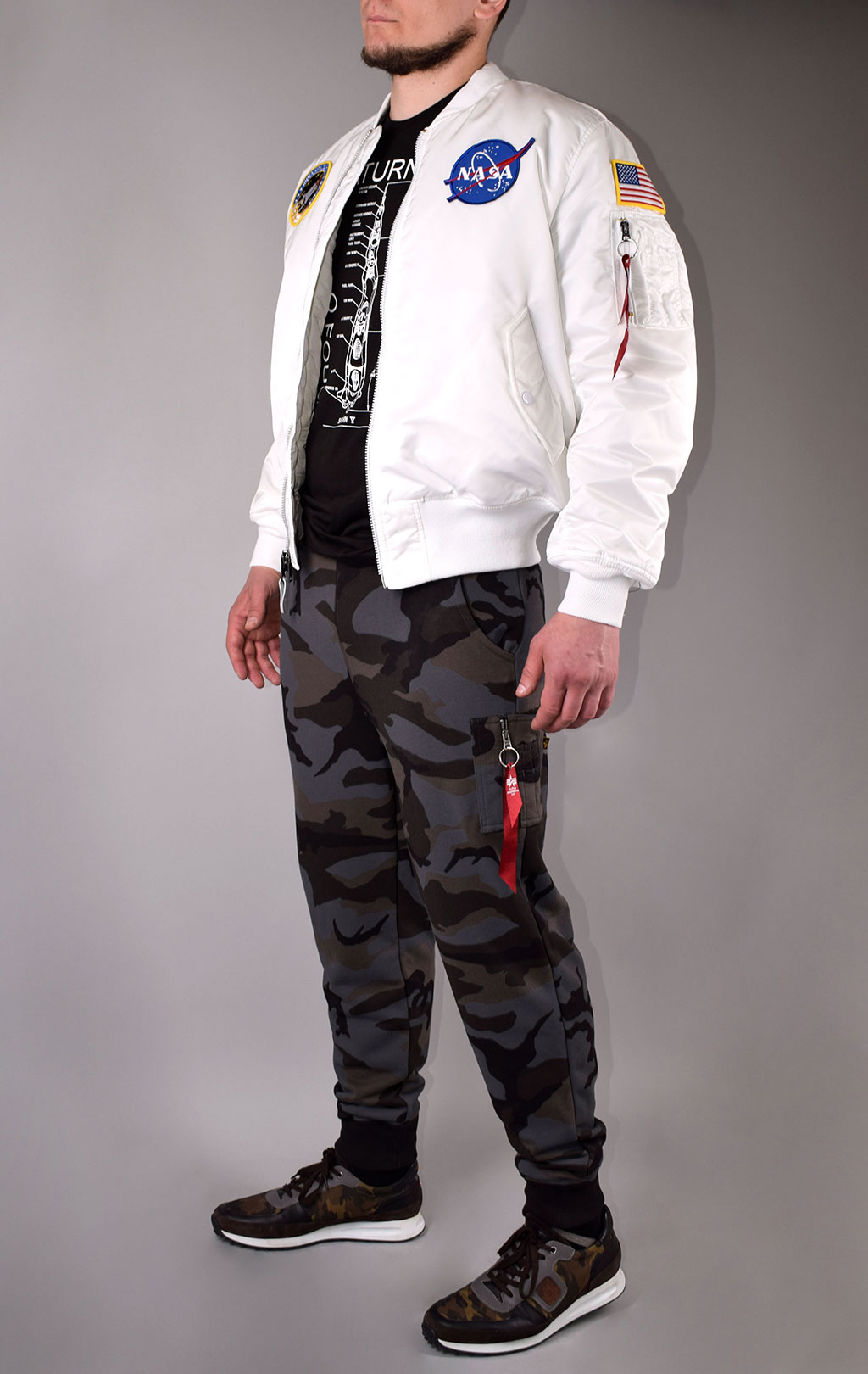 Бомбер ALPHA INDUSTRIES MA-1 original fit NASA white 