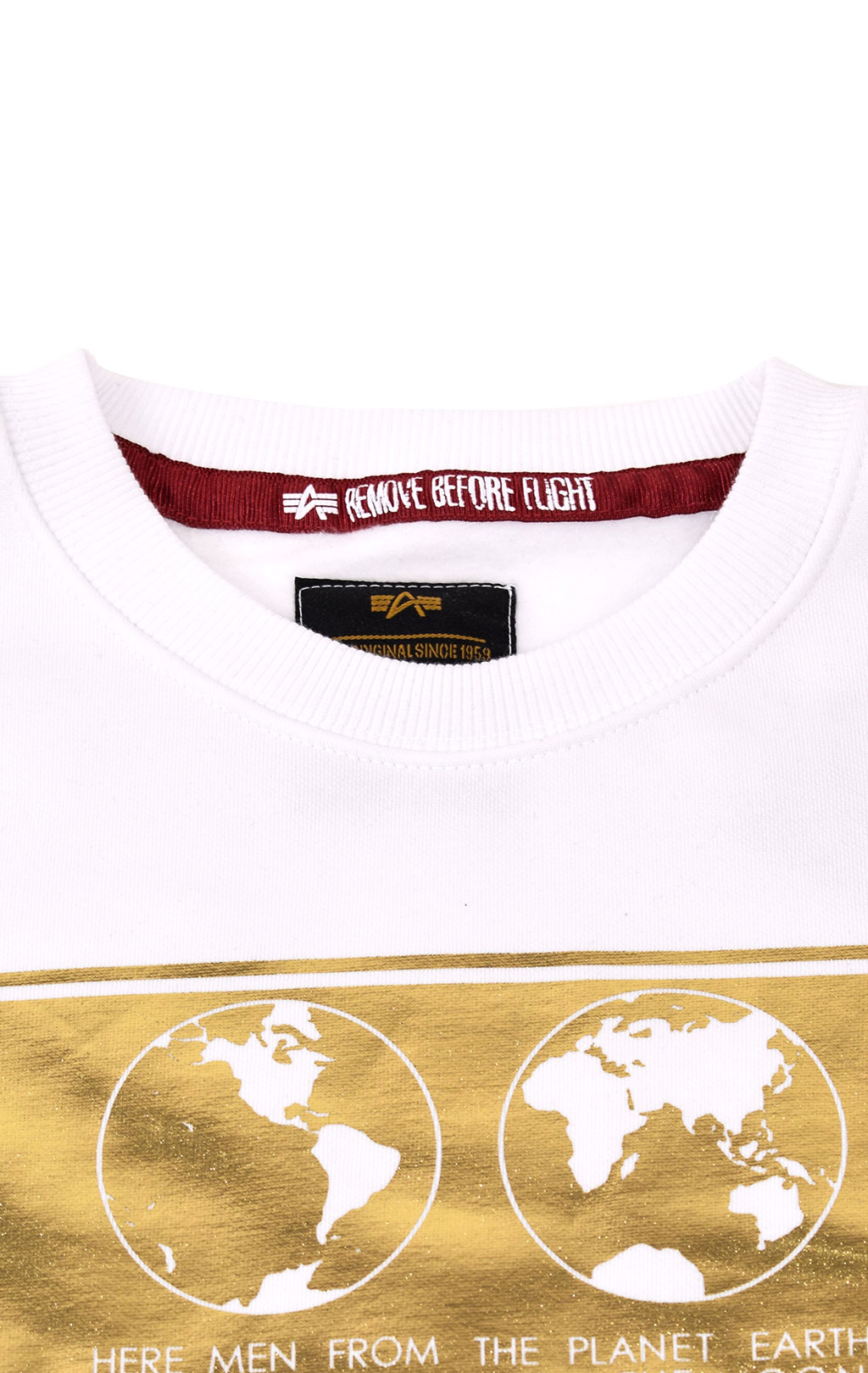 Свитшот ALPHA INDUSTRIES LUNAR PLAQUE SWEATER white 