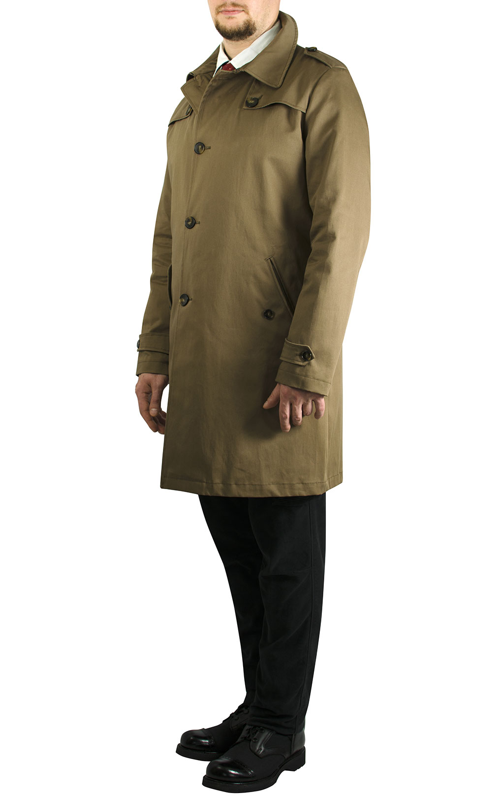 Плащ Giancarlo Rossi IMPERMEABILE GILBERT gabardin verde militare 