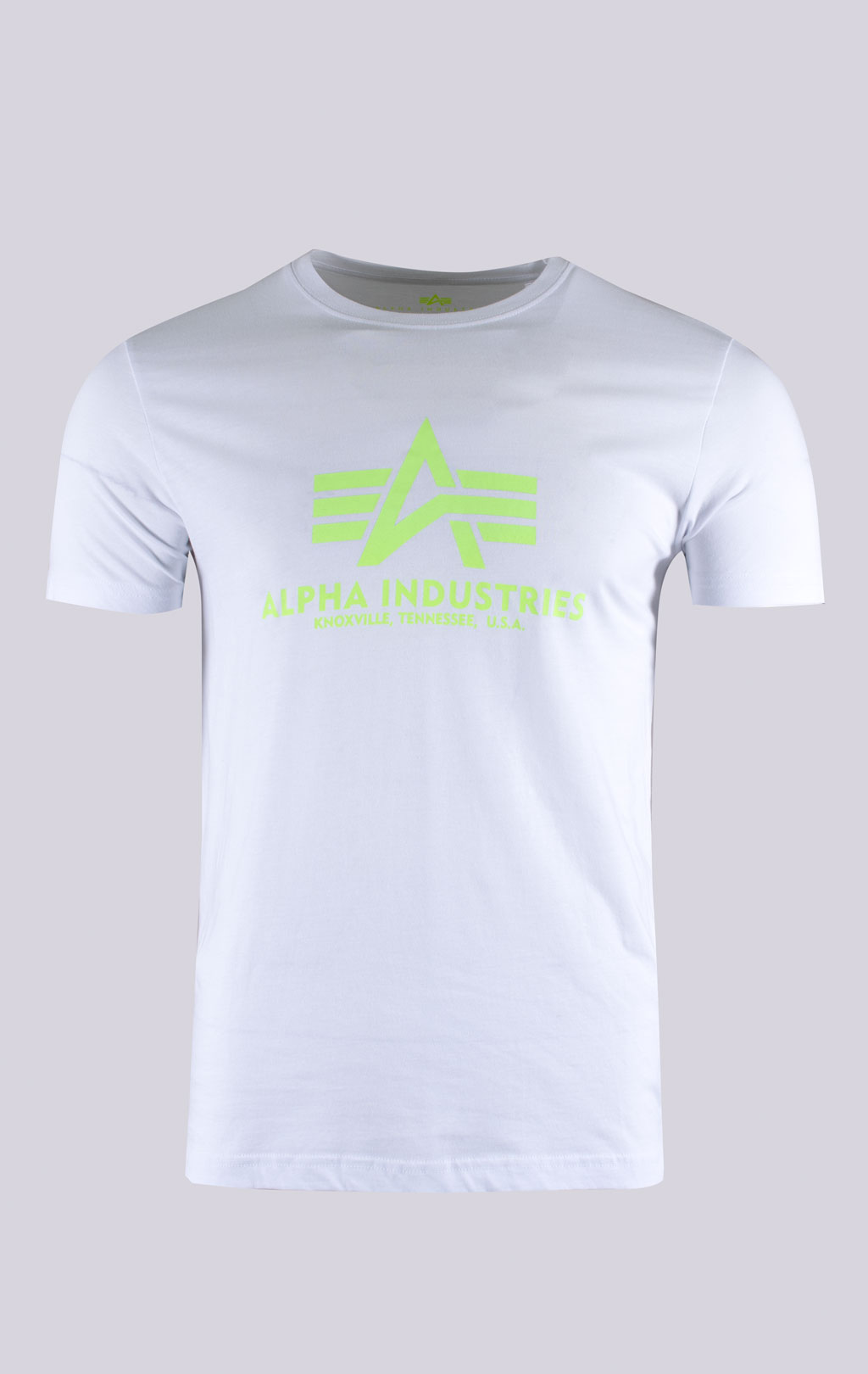 Футболка ALPHA INDUSTRIES BASIC T big size white/neon yellow 