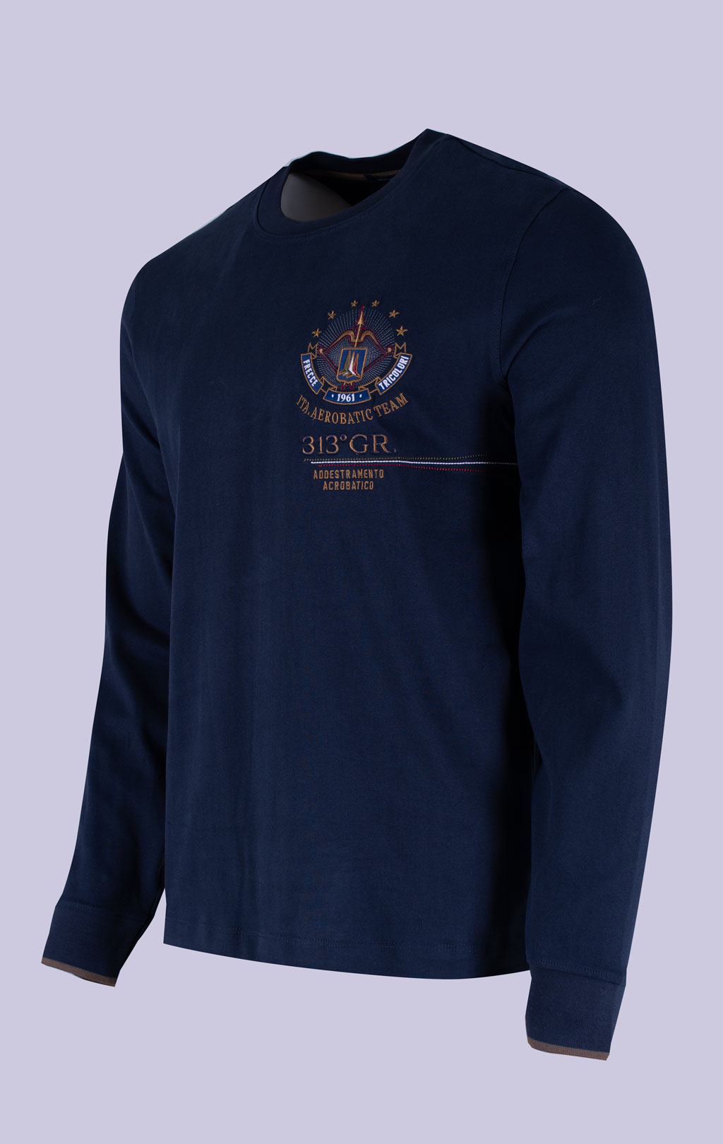 Лонгслив AERONAUTICA MILITARE big size FW 26/27/BD blue navy (TS 2573) 