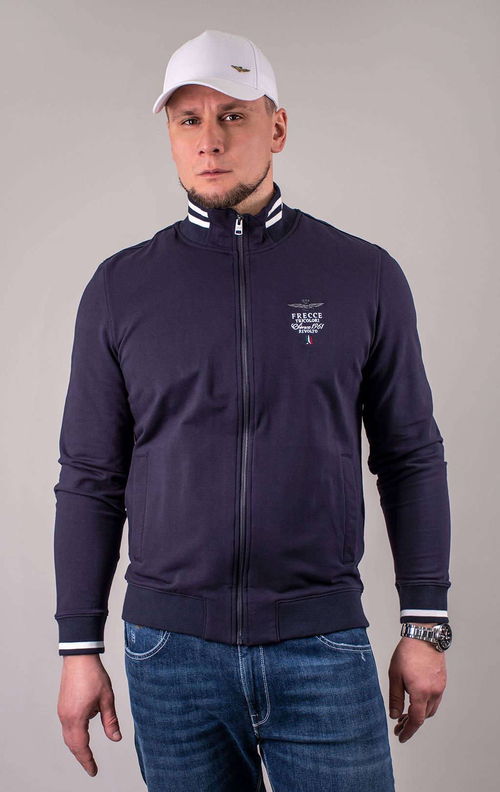 Олимпийка AERONAUTICA MILITARE SS 24 m/BD blue navy (FE 1756) 