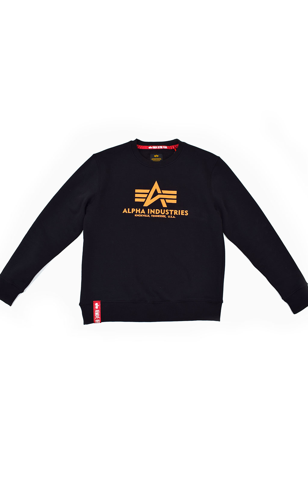 Свитшот ALPHA INDUSTRIES BASIC SWEATER black/neon orange 