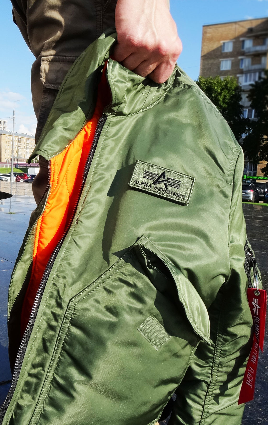 Куртка летная ALPHA INDUSTRIES CWU VF BL sage green 