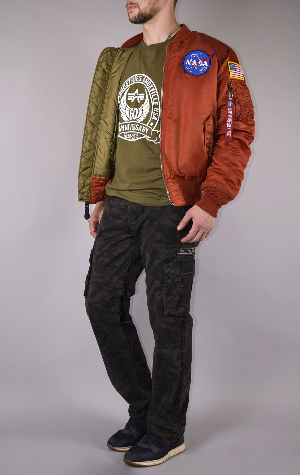 Бомбер ALPHA INDUSTRIES MA-1 NASA rust 